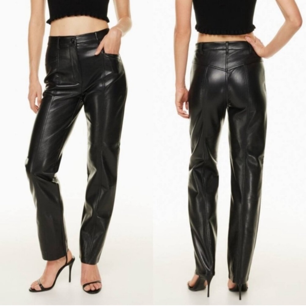 Aritzia Wilfred Rebel Vegan Leather Pant Black size 4